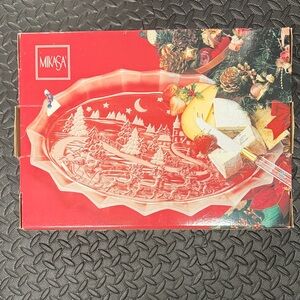 Mikasa Red and Clear Glass Platter